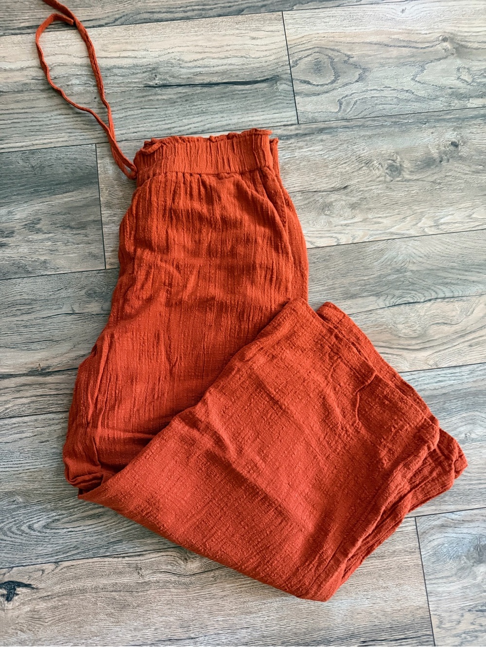 En Creme Rust Orange Wide-Leg Jumpsuit